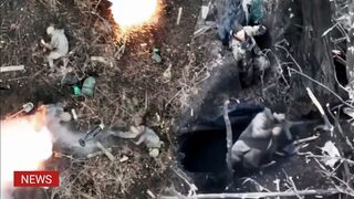 Ukraine drones drop grenades destroy Russian Wagner group on Bakhmut front line