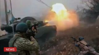 Ukrainian troops attacking enemy defenses in Luhansk region