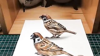 ❤️3d Drawing Birds | Creative Drawing Ideas—Catch This Bird❤️#shorts #3dart #3ddrawing