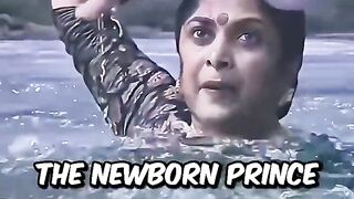 Woman carries a newborn baby through the river