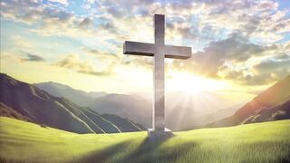 Cross in the sunrise