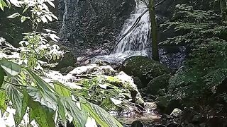 Relaxing sound of a beautiful waterfall in the middle of nature