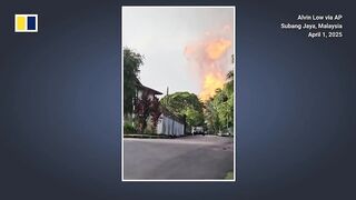Towering inferno erupts in Kuala Lumpur.
