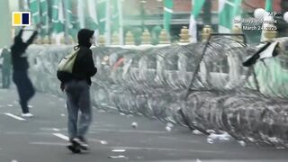 Protests against new military law in Indonesia.