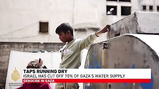 Israel cuts off 70% of Gaza's water supply.