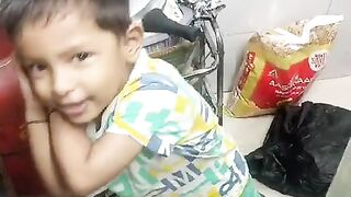 Boy dancing with sing song poem