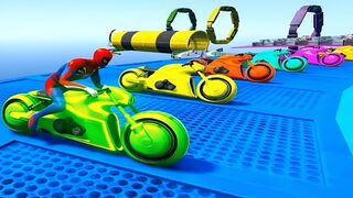 EPIC SPIDER-MAN STUNT RACE in GTA 5! Heroes vs Friends - Cars, Planes & Boats Challenge