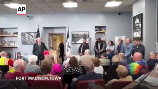 Republican Chuck Grassley faces opposition at Iowa town hall- 'Do your job'.