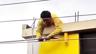 A young man was electrocuted by high voltage electricity