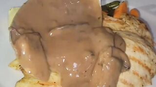 Chicken steak with sauce