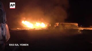Aftermath of US strikes on Yemen port which left more than 70 dead.