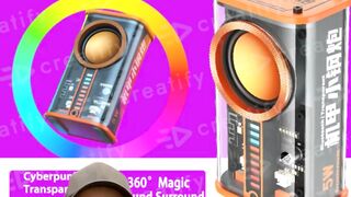 K07 Transparent Mecha Wireless Portable Bluetooth Speaker Sound Light Rhythm Subwoofer TWS Stereo Cyberpunk Music Center Hands-Free Call