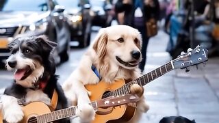 Dancing Dog Singing on the Streets of New York