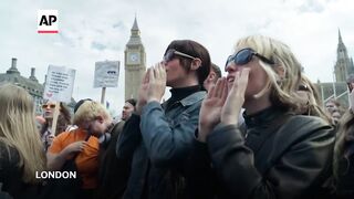 Thousands gather in London to support trans rights following ruling over definition of woman.