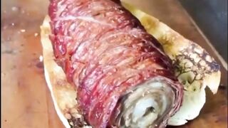 This is a soft and delicious food, which comes from Turkey, its name is kokoreksi
