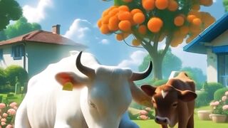 Cow and her baby planted marigold tree ????A lovely story of a cow and her