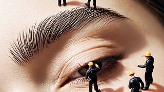 Micro Peoples Working With Face