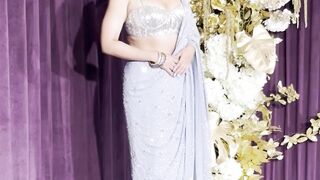 akansha ranjan in silver  saree