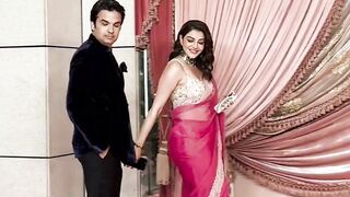 kajal aggarwal in hot pink saree