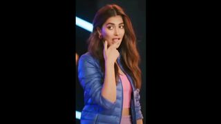 A beautiful girl taste delicious cake with her finger