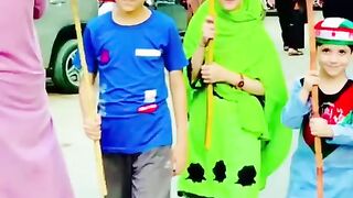 Cute babies with pashtonkhowa flag