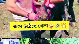হলিতে রং মাখা মাখি