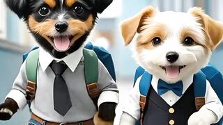 Funny dog and her friend