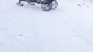 Snowmobile from a tillerblock