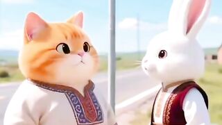 a cat who was fooled by a rabbit and a sheep who deliberately trapped him