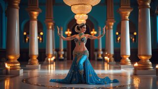 ???? Mesmerizing Belly Dancer in the Golden Desert ????✨ #UnbelievableMoves