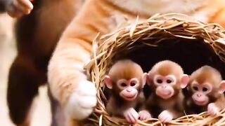 short video of a cat that likes to disturb other animals