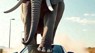 Elephant Rides a Speeding