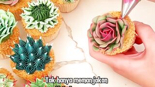 Menghias CUPCAKE yang indah dengan rangkaian bunga