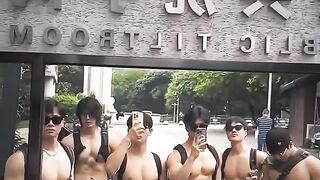 Attitude for Bodybuilder Group Pose in Gymnastics