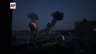 Video shows explosions over Jabaliya in northern Gaza.