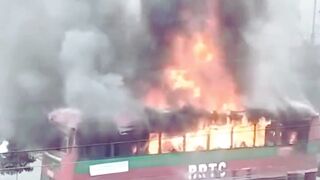 BRTC Bus a Hotat Agun