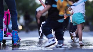Kids playing with water