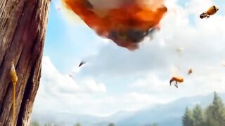 Big pigeon was attacked by bees and the farmer helped ???? #ai #pigeon #farmer