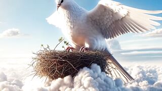 The story of how a pigeon builds a nest above the clouds ???? #ai #pigeon #shorts