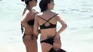 Beautiful lady enjoying life beach summer