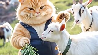 A Funny Tiger And Cat