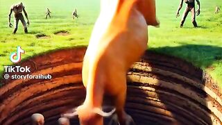 Cow Falling into a village puddle