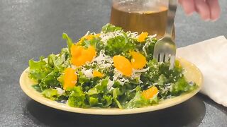 Making A Tropical Salad For Lunch - Kale Orange Salad - An Easy Recipe For A Quick Lunch