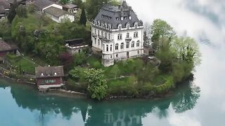 The colorful town of Iseltwald is located on the southern shore of Lake Brienz.