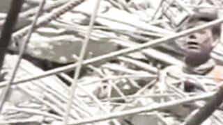 Building collapsed due to earthquake