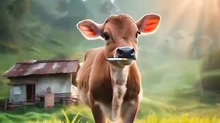 cow was smoking and caught by his mom