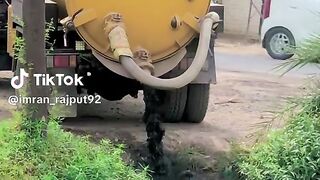 Sewage Dumping in Village river While someone is using to shower