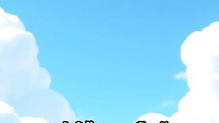 under a blue sky.