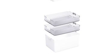 CTIME 3-Tier Medicine Organizer - Portable Medicine Cabinet with Leather Handle, Empty First Aid Kit for Home