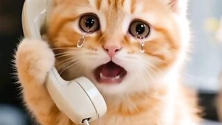 cat talking on phone and crying???? #for #viralreels #repost #reels